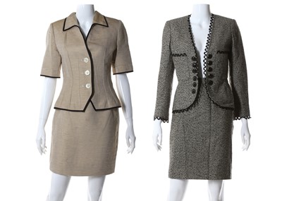 Lot 502 - Two Valentino skirt suits, 1990s, one in cream...