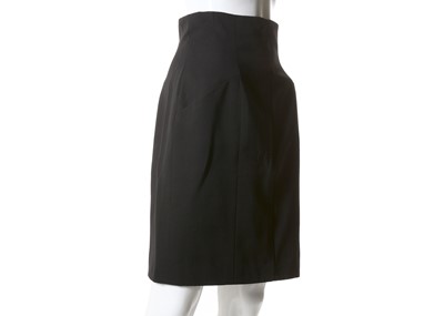 Lot 527 - Chanel black wool skirt, early 1990s, two...