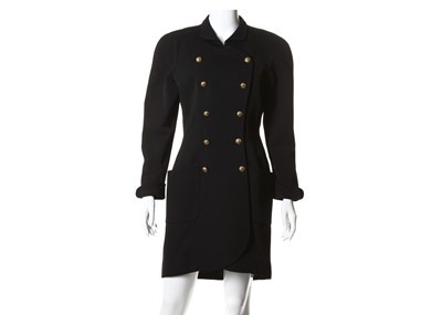 Lot 469 - Chanel black wool dress jacket, c.1990,...