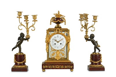 Lot 153 - A LATE 19TH CENTURY GILT BRONZE AND ROUGE...