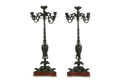 Lot 159 - A LARGE PAIR OF LATE 19TH CENTURY BRONZE AND...