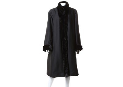Lot 513 - Black reversible mink coat, glossy black mink...