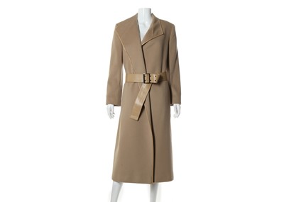 Lot 263 - Gucci caramel wool and cashmere wrap coat,...