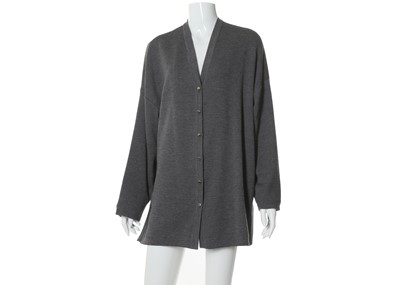 Lot 547 - Ferragamo grey wool and silk cardigan, grey...