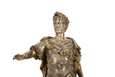 Lot 40 - A 19TH CENTURY SILVER AND GILT BRONZE FIGURE...