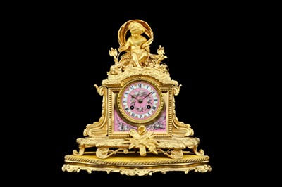Lot 267 - A 19TH CENTURY FRENCH ORMOLU AND PINK...