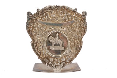 Lot 284 - A set of four Indian Colonial white metal menu...