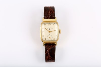 Lot 48 - LORD ELGIN. A 14K GOLD MANUAL WIND WRISTWATCH....