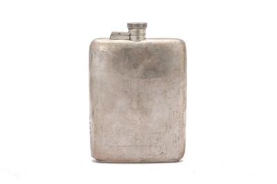 Lot 9 - A George VI antique sterling silver hipflask,...