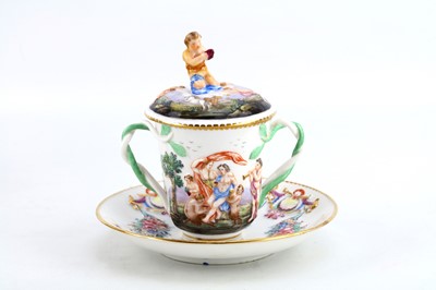 Lot 227 - A CAPODIMONTE STYLE PORCELAIN CABARET SERVICE,...