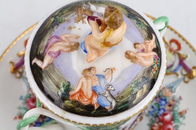 Lot 227 - A CAPODIMONTE STYLE PORCELAIN CABARET SERVICE,...