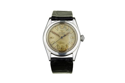 Lot 14 - ROLEX. A STAINLESS STEEL MANUAL WIND...