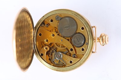 Lot 50 - A 14K YELLOW GOLD TRANSITIONAL FOB/WRISTWATCH....