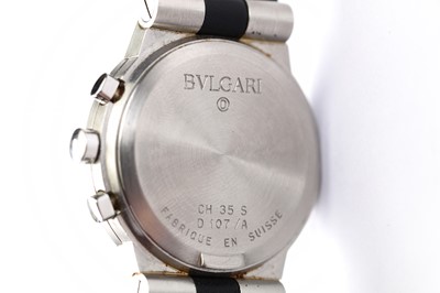 Lot 51 - BVLGARI. A STAINLESS STEEL QUARTZ CHRONOGRAPH...