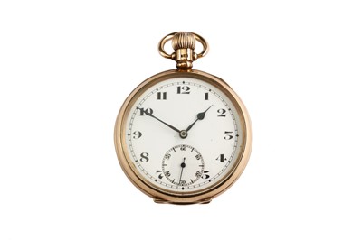 Lot 52 - PLUTO. A 9K GOLD OPEN FACED POCKET WATCH. Age:...