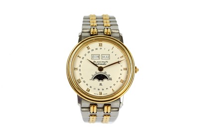 Lot 74 - BLANCPAIN. A STAINLESS STEEL AND 18K GOLD...