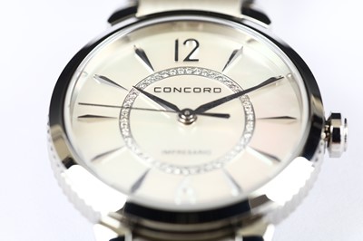 Lot 76 - CONCORD. A LADIES STAINLESS STEEL QUARTZ...