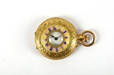 Lot 83 - A LATE 19TH CENTURY 18K GOLD HALF HUNTER FOB...