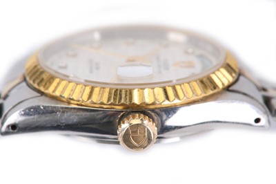 Lot 86 - TUDOR. A STAINLESS STEEL AND GOLD PLATED...