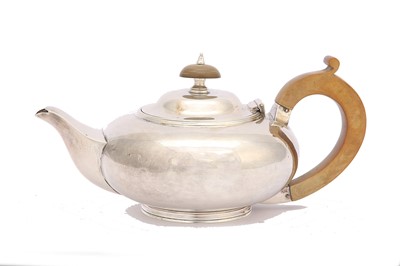 Lot 291 - A George V antique sterling silver teapot,...