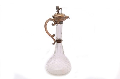 Lot 259 - A Victorian silver-mounted glass claret jug,...