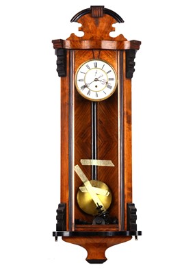 Lot 346 - A 19TH CENTURY WALNUT VIENNA REGULATOR CLOCK...