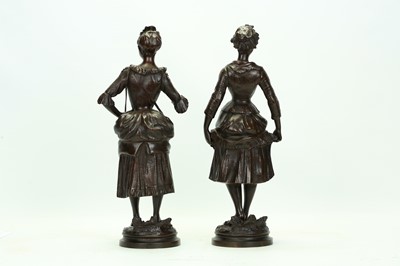 Lot 634 - JOSEPH-FRANÇOIS BELIN (FRENCH, FL. LATE 19TH CENTURY): A PAIR OF BRONZE FIGURES