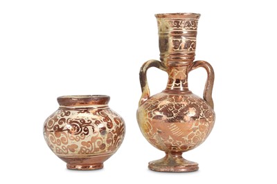 Lot 47 - A PAIR OF HISPANO-MORESQUE COPPER-LUSTRE...