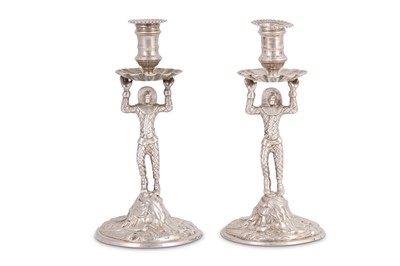 Lot 311 - A pair of George II sterling silver harlequin...