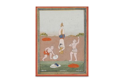 Lot 207 - ATHLETES EXERCISING Possibly Mewar, Northern...