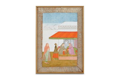 Lot 208 - LADIES IN CONVERSATION IN THE ZENANA...