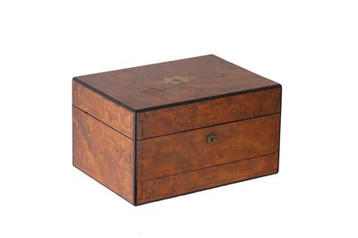 Lot 72 - A Victorian burr walnut vanity case, the...