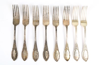 Lot 88 - A set of eight Edwardian antique sterling...