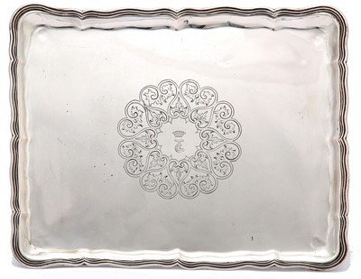 Lot 225 - A mid-19th Century Austrian silver tray, marks...