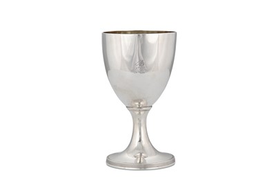 Lot 245 - A George III antique sterling silver goblet,...