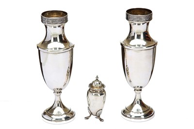 Lot 158 - A pair of Edwardian antique sterling silver...