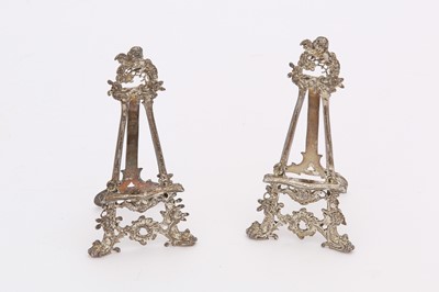 Lot 227 - A pair of Continental silver menu holders,...