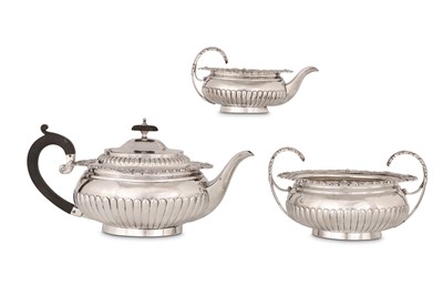 Lot 298 - A George III antique sterling silver tea set,...
