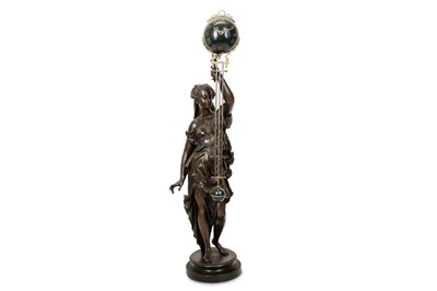 Lot 214 - A LARGE LATE 19TH CENTURY BRONZED-SPELTER AND...
