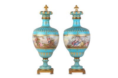 Lot 113 - A FINE PAIR OF LATE 19TH CENTURY SEVRES STYLE...