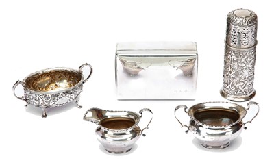Lot 164 - A mixed group of antique sterling silver items,...
