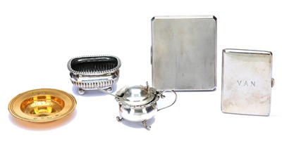 Lot 154 - A mixed group of antique sterling silver items,...