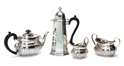 Lot 302 - A Victorian antique sterling silver tea set,...