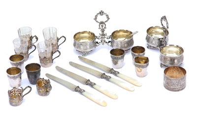 Lot 221 - A mixed group of French antique silver,...