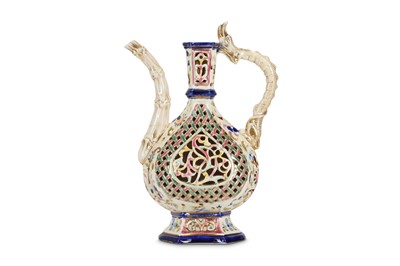 Lot 139 - A FISCHER J. BUDAPEST POTTERY EWER WITH DRAGON...