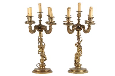 Lot 121 - A LARGE PAIR OF 19TH CENTURY FRENCH GILT...