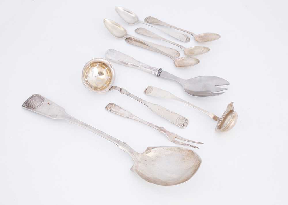 Lot 176 - A matched 18th century set of Danish flatware...