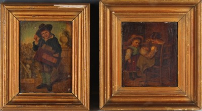 Lot 262 - Two early Victorian Naive School depicting...