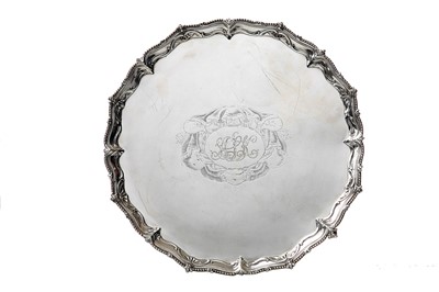 Lot 262 - A George II antique sterling silver salver,...