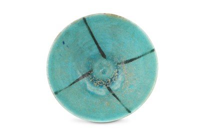 Lot 14 - A SMALL TURQUOISE-GLAZED POTTERY BOWL Kashan,...